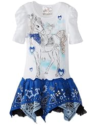 Beautees Girls 2-6x Tutu With Blue Hankerchief Skirt, Cobalt, 6X