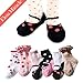Elesa Miracle Non-skid Baby Girl Toddler Shoe Socks, 6 Pairs, for 12 - 24 Months, Dots