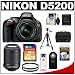 Nikon D5200 Digital SLR Camera & 18-55mm G VR DX AF-S Zoom Lens (Bronze) with 55-200mm VR Lens + 32GB Card + Case + Filters + Remote + Tripod + Accessory Kit