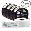 LiteTite 30252 (4-pack) DYMO LabelWriter Address Labels, Shipping, Mailing, All-Purpose, White, Blank, 1-1/8 x 3-1/2 Inches, (350 per Roll, 4-Rolls) (30252)