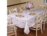 Asctt Embroidered design Tablecloth White 72 X 108
