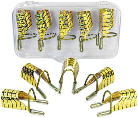 BoxGoGoGo Golden Reusable Nail Art Tips Extension Guide Form Tool 10 pcs