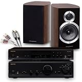 Creative Audio CA-FS4-BW Full-width Separates Stereo System (Onkyo 7355/9155 Black + Wharfedale 10.1 Walnut + Cables). 2 Year Guarantee.