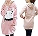 UGET Women's Floral Pullover Casual Black Hooded Sweatshirt One Size US 0-4