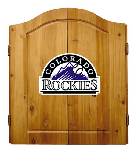 Buy Imperial Colorado Rockies Licensed Solid Pine Cabinet and Bristle Dartboard Set by Imperial