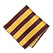TieMart Maroon and Golden Yellow Striped Pocket Square