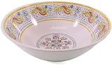 Heavy Duty Melamine Ceramic inspired design 12 salad bowl ~ Italian Dragon Deruta Design