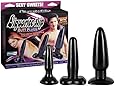 Liquorice Dip Butt Plug Set 3 Sizes Black