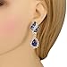 EleQueen Women's Austrian Crystal Art Deco Tear Drop Dangle Earrings Clip-on (Gold-tone Blue Color)