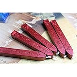 Manuscript Sealing Seal Wax Sticks Wicks for Postage Letter (5PCS Wine Red)