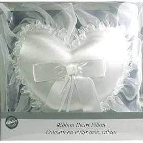 Wilton White Satin Organza Wedding Ring Bearer's Pillow