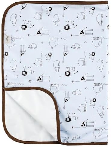 Kushies Deluxe Waterproof Change Pad Blue Safari Print