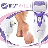 Rechargeable Electric Callus Remover & Foot File - Spa Pedicure Tools to Exfoliate Dry Feet & Cracked Heels with Pumice Stone Rollers For Women And Men By Treat My Feet