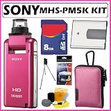 51%2BIxelskNL. SL160  Sony MHS PM5K/P bloggie Mobile 5MP HD Snap 360 Video Camera  with 4x Digital Zoom + 8GB Deluxe Accessory Kit