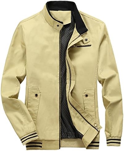 Men's Midweight Cotton Big&amp;Tall Causal Jacket Khaki Asia XL/US M