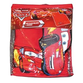 Disney - 38584 - Cars - Pack Plaid Brode 120 x 140 + Coussin Flash 35 Cm