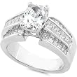 One of a Kind 3 ctw IGI Cert Oval Princess & Princess-Baguette Diamond Ring in Platinum