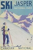 JASPER CANADA NATIONAL PARK SKI SKIING WINTER SPORTS VINTAGE POSTER CANVAS REPRO