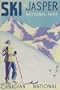 JASPER CANADA NATIONAL PARK SKI SKIING WINTER SPORTS VINTAGE POSTER CANVAS REPRO
