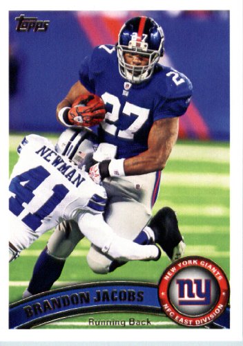 2011 Topps Football Card # 347 Brandon Jacobs - New York Giants - NFL Trading Card in a Protective Case!