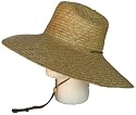 Super Wide Brim Lifeguard Hat Sewn Braid Straw Beach Sun Summer Surf Safari