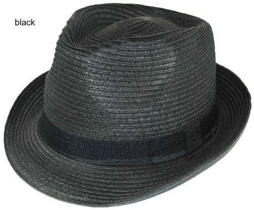 100% Paper Straw Braid Trilby Trendy Lightweight Fedora Hat for Men and Women One size.