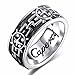 Caperci Christian Vintage Artistic Sterling Silver Band Ring for Men
