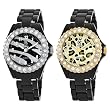 Golden Classic Women's 14639_zebra.leopard.set "Love Potion" Rhinestone Metal Watch Set