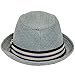 Peter Grimm Depp Fedora Hat w/ Striped Brim Size (Charcoal, S/M)