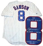 Andre Dawson Autographed Chicago Cubs Replica Jersey - Inscribed 77NLROY, 87NLMVP, The Hawk, 2774 Hits, 438 HR's, 1591 RBI's, HOF 2010