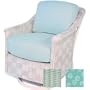 Lloyd Flanders Calypso White Finish Lounge Swivel Glider With Nautilus Alfresco Fabric