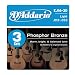 Acoustic Guitar Strings - Light Phosphor Bronze, 3 sets by D'Addario