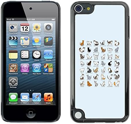 GagaDesign Hard Skin Case Cover Pouch - Cat Species Chart All Breeds List Kittens - Apple iPod Touch 5