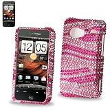 New Fashionable Perfect Fit Hard Diamante Protector Skin Cover (Faceplate/Snap On) Full Rhinestones Diamond Bling for HTC Droid Incredible 6300 Verizon -