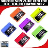 Silicone Skin 6 pc. Value Pack for your HTC Touch Diamond 2 (Red, Oange, Gr ....