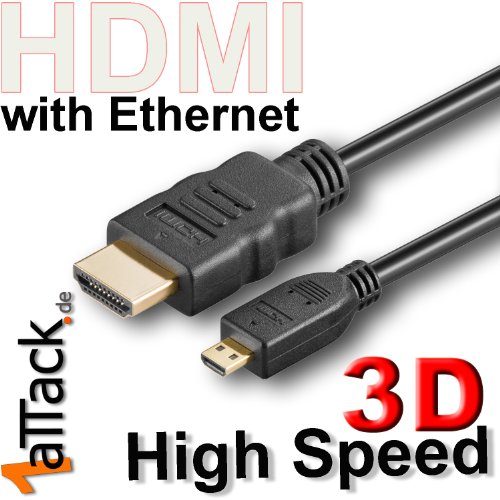 1aTTack Full HD HDMI Kabel mit Ethernet (HDMI A-Stecker auf HDMI D-Stecker) bis 4096 x 216 Preisvergleich