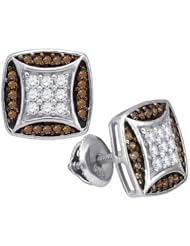 10KT White Gold 0.50 CTW-Diamond Micro-Pave Earring