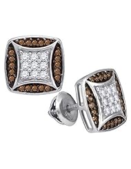 0.50CTW COGNAC DIAMOND MICRO-PAVE EARRING