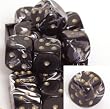 16mm d6 Black Marbleized Rounde Edge Dice with Pips