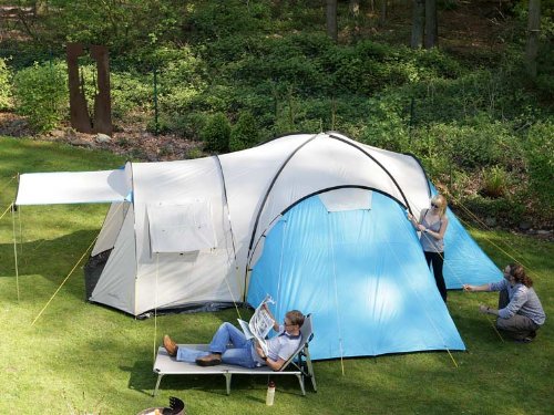Skandika Toronto 8 Tente 8 personnes Bleu/beige 590 x 620 cm