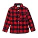MOMOLAND Baby Toddler Boys Long Sleeve Button Down Plaid Flannel Shirt Red (2 Years)