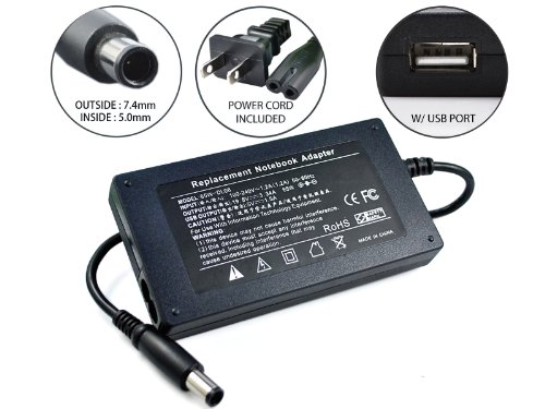 Anker New Slim Laptop AC Adapter with USB port + Power Supply Cord for Dell Inspiron 1525 1520 1501 1521 1526 1420 1150 14 12 1750, 8600 8500 600M 700M...