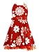 CLEARANCE New RETRO Red Flower Belted Halter Sun Dress ~ 4 & 6 Remaining