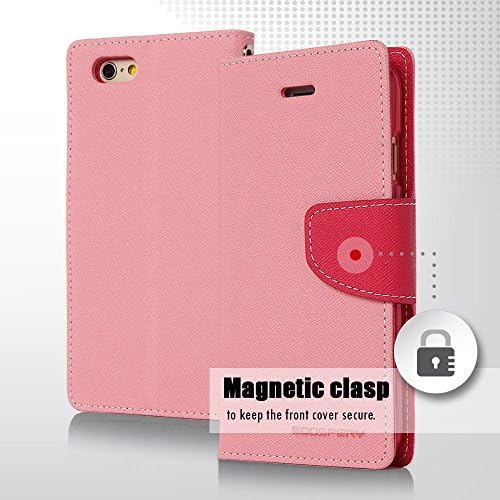 [Princess Pink] MERCURY High-Tensile Nylon iPhone 6, iPhone 6+ Magnetic Phone Case With Credit/Debit Card, ID Sleeve, and Money Pouch.