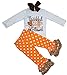 Boutique Clothing Girls Thanksgiving Day Turkey Top Pants Outfit Sets - 2-pcs or 3-pcs Clothing Set (w or w/o Headband)