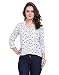V neck style shirt with 3/4th sleeve, blend with glittering buttons with the soft touch of the fabric gives a cool experience-White RS.387.00