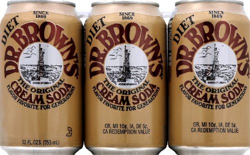 Dr. Browns Soda, Diet Cream Soda, 12 oz can (Pack of 48)