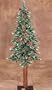 2' Alpine Frosted Artificial Christmas Tree W/ Pine Cones - Pre-Lit Clear Lights