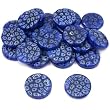 Blue Millefiori Flower Coin Glass Beads Disc Approx 25
