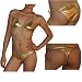 3 PIECE SET: Womens Sexy Hot Metallic Gold Bikini Swimsuit (Size: L)
